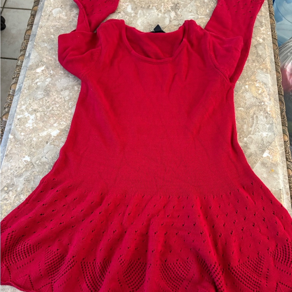 Style & Co. Vibrant Red Long Sleeve Dress
